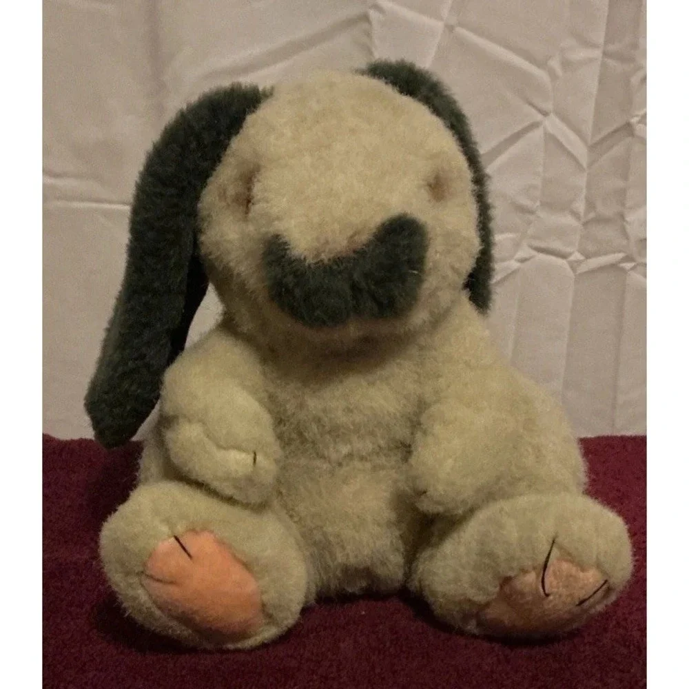 Vintage 1994 Applause Baby Lop Earned Rabbit #53585, Gray And Black, 7.5